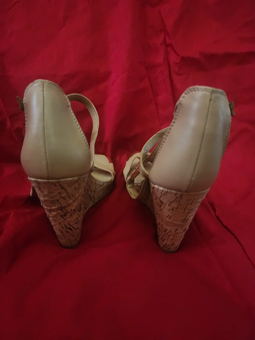 DV Dolce Vita Beige Cork Wedge Sandals - Women
